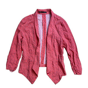 Maurice’s Women's Coral Patterned Rayon Jacket. Business casual Comfy